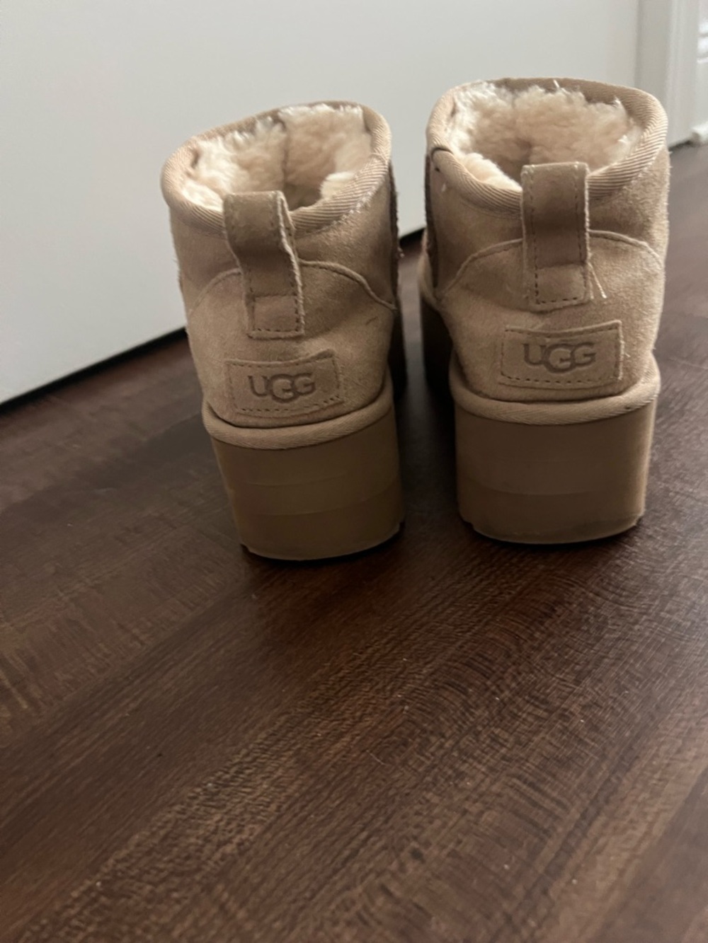UGG Women's Chestnut Platform Shearling Ankle Slippers - Picture 3 of 5